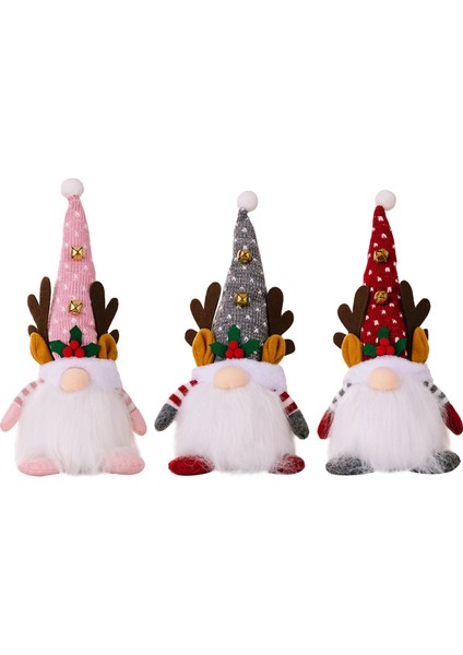 Noel Lampe Geyik Lambalı Rudolf Bebek Parlayan Yüzü Olmayan Bebek Gri (Yurt Dışından)