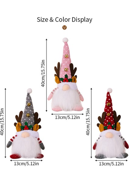 Noel Lampe Geyik Lambalı Rudolf Bebek Parlayan Yüzü Olmayan Bebek Gri (Yurt Dışından)