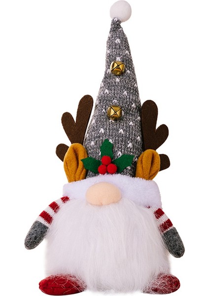 Noel Lampe Geyik Lambalı Rudolf Bebek Parlayan Yüzü Olmayan Bebek Gri (Yurt Dışından)
