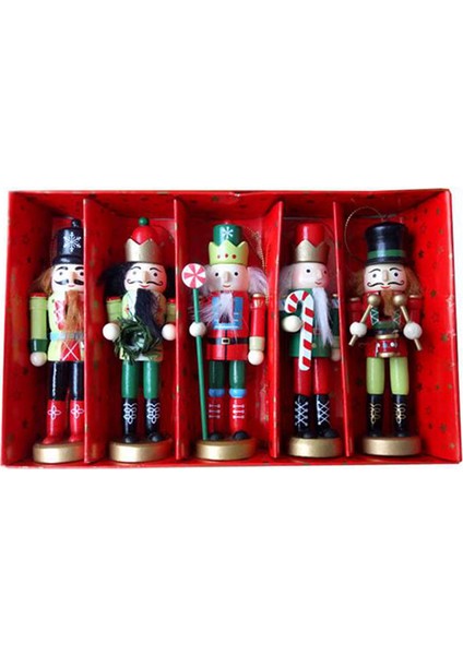 5 Adet 12 cm Fındıkkıran Noel Süs Kukla Noel Masası (Yurt Dışından)