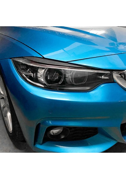 Bmw 4-Serisi F32 F33 F36 2014-2020 Ön Far Kapağı Garnitür Şerit Kaş Kapağı Trim Etiket Karbon Fiber (Yurt Dışından)