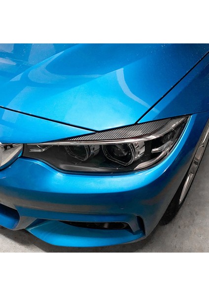 Bmw 4-Serisi F32 F33 F36 2014-2020 Ön Far Kapağı Garnitür Şerit Kaş Kapağı Trim Etiket Karbon Fiber (Yurt Dışından)