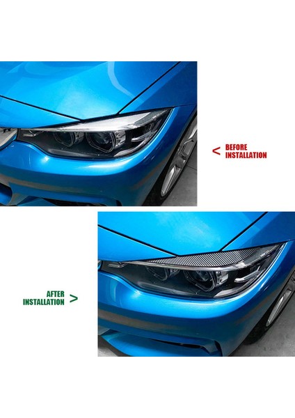 Bmw 4-Serisi F32 F33 F36 2014-2020 Ön Far Kapağı Garnitür Şerit Kaş Kapağı Trim Etiket Karbon Fiber (Yurt Dışından)