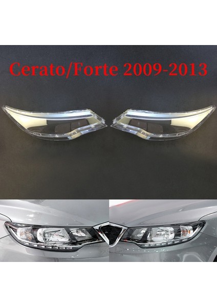 Çift Far Far Lambası Lens Şeffaf Lens Kapağı Kia Cerato/forte 2009-2013 Far Lens Kapağı (Yurt Dışından)