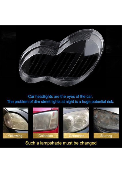 Araba Ön Sol Far Şeffaf Lens Abajur Kabuk Kapak Mercedes Benz 2001-2007 Için W203 C-Class C180 200 230 260 280 (Yurt Dışından)