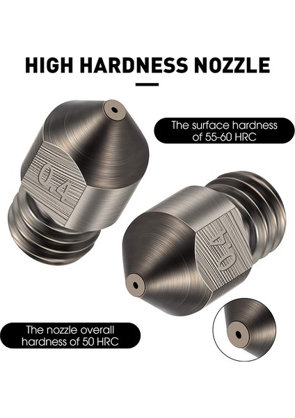 Paket Sertleştirilmiş Çelik Alet Yüksek Sıcaklık Sivri Aşınmaya Dayanıklı Mk8 Nozullar 0,4 mm / 1,75 mm 3D Yazıcı Uyumlu (Yurt Dışından)
