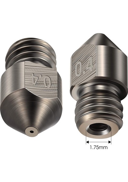 Paket Sertleştirilmiş Çelik Alet Yüksek Sıcaklık Sivri Aşınmaya Dayanıklı Mk8 Nozullar 0,4 mm / 1,75 mm 3D Yazıcı Uyumlu (Yurt Dışından)