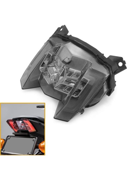 Motosiklet LED Fren Kuyruk Işık Dönüş Sinyali Lambası Arka Gösterge Yamaha MT09 FZ09 Mt-09 Fz-09 2017-2020, Füme Siyah (Yurt Dışından)