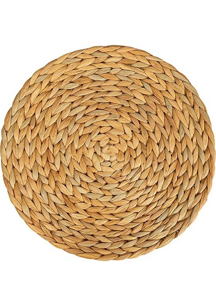 2'li Paket Yuvarlak Su Sümbülü Servis Altlığı, Kaliteli Dokuma Hasır Masa Servis Altlıkları, 38CM (Yurt Dışından)