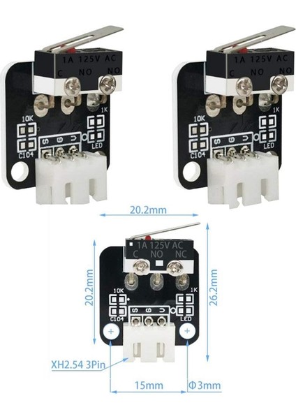 Adet 3pin Uç Durdurma Limit Anahtarı Kabloları Ile, 3D Yazıcı Limit Anahtarları, Cr 10 Için Mekanik Uç Durdurma Anahtarı Modülü (Yurt Dışından)