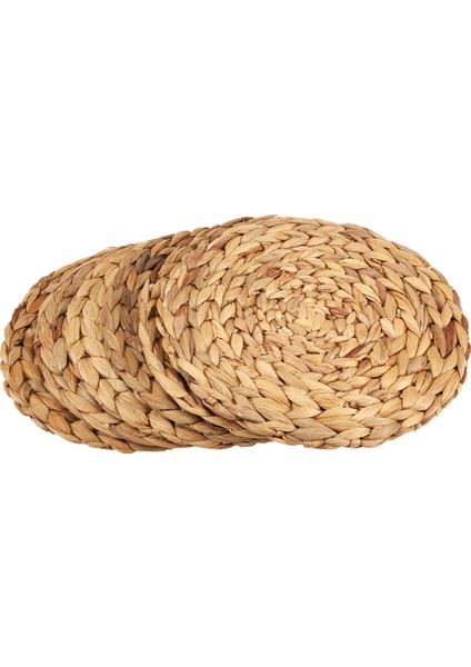 6'lı Paket Yuvarlak Su Sümbülü Servis Altlığı, Kaliteli Dokuma Hasır Masa Servis Altlığı, 25CM (Yurt Dışından)