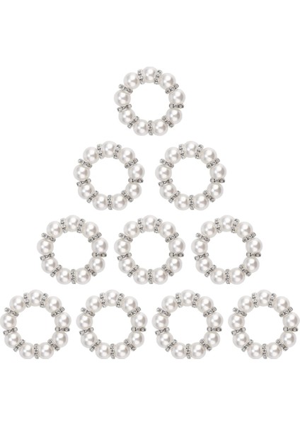 10 Adet Taklit Peçete Halkası Taklidi Boncuklu Peçete Halkası Tutucu Yemek Masası Dekorasyon Için Parti, Düğün (Yurt Dışından) fırsatları