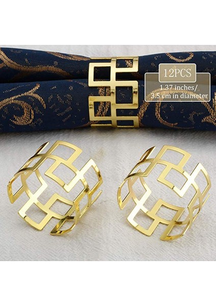 12 Adet Peçete Halkaları Seti Yemek Masası Ayarı Gelin Peçete Halkaları Tatil Düğün Yemeği Günleri Dekor Için Parlak Peçete Tutucu Süsleme (Yurt Dışından) fırsatları