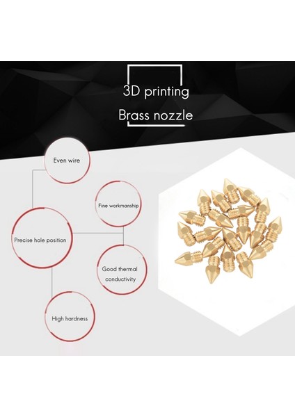 20 Adet 3D Yazıcı Memesi 0.4mm Mk8 Creality CR10 Için Ekstruder Kafası (Yurt Dışından)