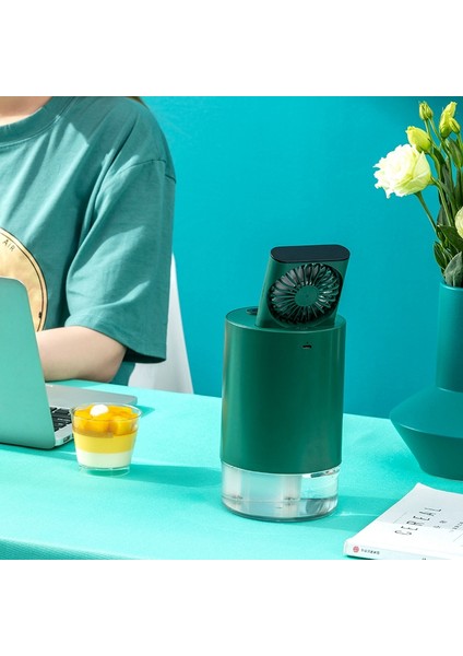 Kaldırma Fanı Nemlendirici Ofis Yatak Odası Hava Temizleme Cihazı USB Şarj Kawaii Hava Nemlendirici Uzaktan Kumanda ile Çift Sprey B (Yurt Dışından)
