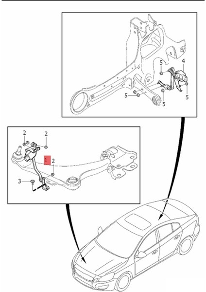 31288272 Far Seviye Sensörü Sağ Ön Volvo S60 S60L V60 V70 S80 S80L XC60 XC70 08-18 Yükseklik Sensörü 30782819 (Yurt Dışından)