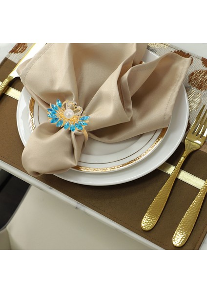 Günü Hediyesi Mavi Peçete Yüzüğü 6 Parça Set, Mavi Rhinestones ile Zarif Kuğu Peçete Yüzüğü, Masa Üstü Dekorasyon (Yurt Dışından) fiyatları