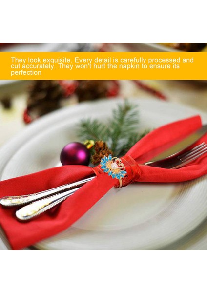 Günü Hediyesi Mavi Peçete Yüzüğü 6 Parça Set, Mavi Rhinestones ile Zarif Kuğu Peçete Yüzüğü, Masa Üstü Dekorasyon (Yurt Dışından) fırsatları