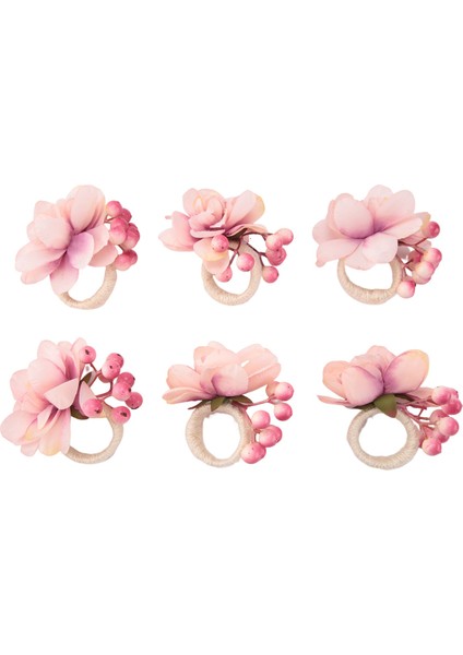 Çiçek Peçete Halkaları 6 Adet, Peçete Halkaları Tutucu, Bahar Çiçek Peçete Tokaları Tutucu Masa Süslemeleri, A (Yurt Dışından) fiyatları