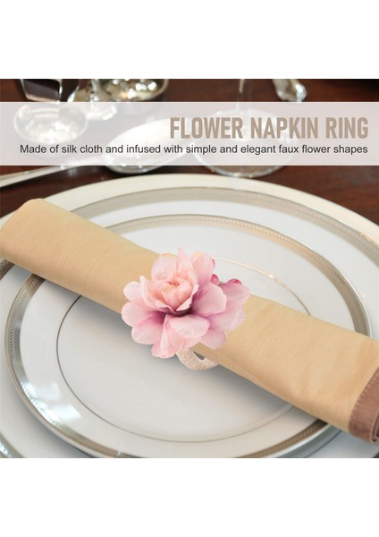 Çiçek Peçete Halkaları 6 Adet, Peçete Halkaları Tutucu, Bahar Çiçek Peçete Tokaları Tutucu Masa Süslemeleri, A (Yurt Dışından) fırsatları