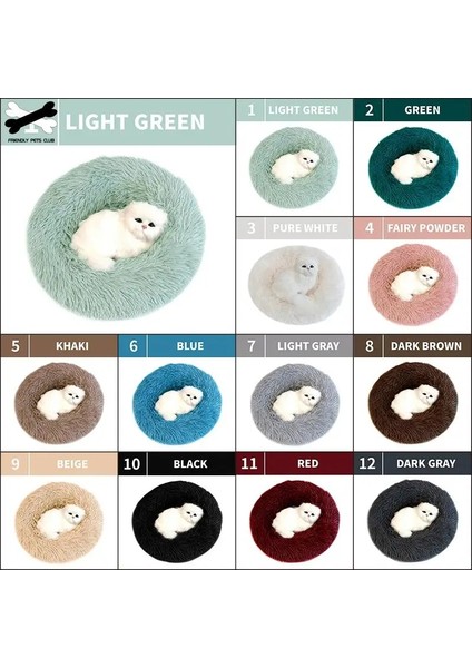 Açık Gri Stil 50CM 4kg Uyku Süper Yumuşak Köpek Yatağı Uzun Peluş Donut Yuvarlak Köpek Kulübesi Rahat Kabarık Yastık Mat Kış Sıcak Köpek Kedi Evi Için Ab Depo (Yurt Dışından) modelleri
