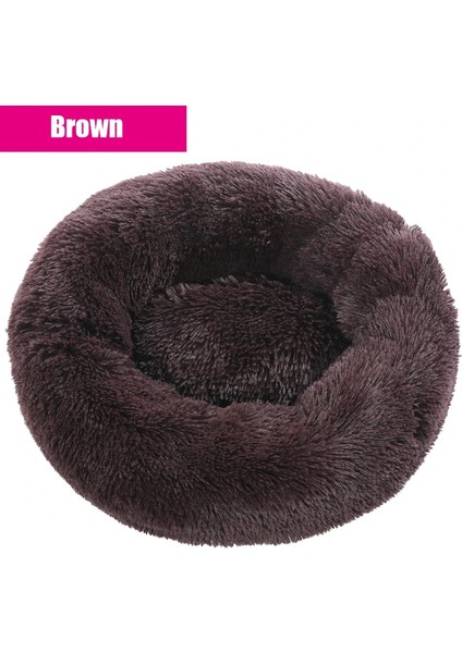Kahverengi Tarzı L Çapı 60CM Süper Büyük Köpek Yatağı Yuvarlak Yıkanabilir Evcil Hayvan Yatak Kış Sıcak Uyku Peluş Köpek Kulübesi Kedi Paspaslar Yavru Yastık Mat Köpek Kedi Malzemeleri (Yurt Dışından)
