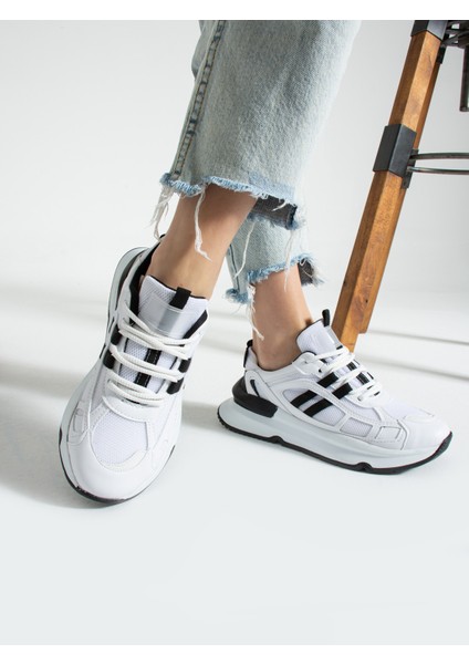 Jony Beyaz-Siyah Kadın Sneakers
