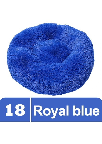 Goyal Mavi Tarzı 40CM Uzun Peluş Kabarık Pet Köpek Yatağı Claming Köpek Yatakları Donut Yuvarlak Kedi Köpek Tezgahı Yumuşak Sıcak Chihuahua Kulübesi Büyük Mat Pet Malzemeleri (Yurt Dışından)