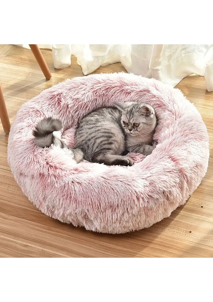 Goyal Mavi Tarzı 40CM Uzun Peluş Kabarık Pet Köpek Yatağı Claming Köpek Yatakları Donut Yuvarlak Kedi Köpek Tezgahı Yumuşak Sıcak Chihuahua Kulübesi Büyük Mat Pet Malzemeleri (Yurt Dışından) fiyatları