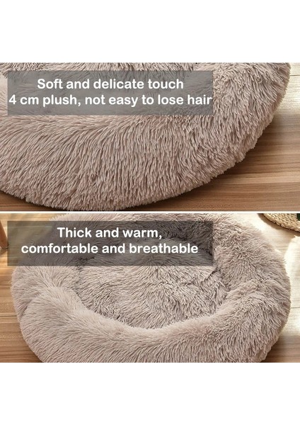 Goyal Mavi Tarzı 40CM Uzun Peluş Kabarık Pet Köpek Yatağı Claming Köpek Yatakları Donut Yuvarlak Kedi Köpek Tezgahı Yumuşak Sıcak Chihuahua Kulübesi Büyük Mat Pet Malzemeleri (Yurt Dışından) modelleri