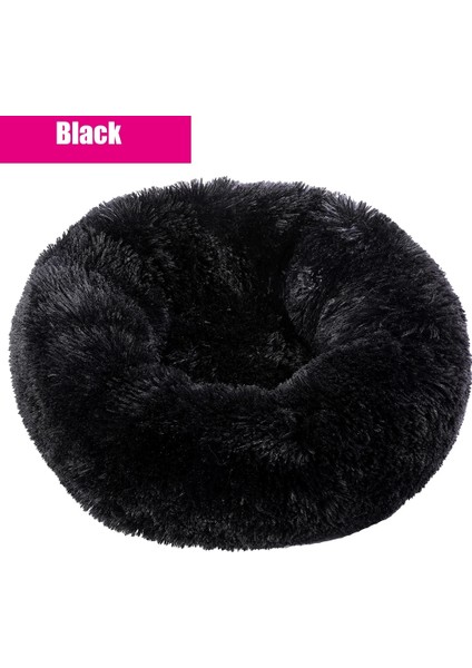 Siyah Stil L Çapı 60CM Süper Büyük Köpek Yatağı Yuvarlak Yıkanabilir Evcil Hayvan Yatak Kış Sıcak Uyku Peluş Köpek Kulübesi Kedi Paspaslar Yavru Yastık Mat Köpek Kedi Malzemeleri (Yurt Dışından)