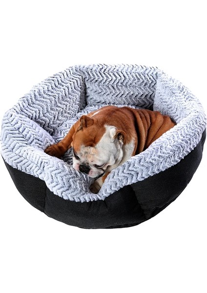 Siyah Stil L Çapı 60CM Süper Büyük Köpek Yatağı Yuvarlak Yıkanabilir Evcil Hayvan Yatak Kış Sıcak Uyku Peluş Köpek Kulübesi Kedi Paspaslar Yavru Yastık Mat Köpek Kedi Malzemeleri (Yurt Dışından) fırsatları