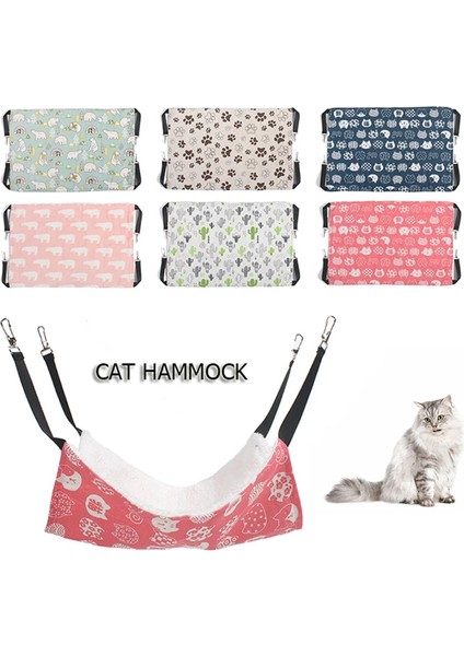 Shanhua Shop Pembe Kedi Stili Xl Beden Pet Tavşan Kedi Hamak Pamuk Köpek Mat Fare Gelincikler Kobay Asılı Yatak Kemirgenler Hamster Hamak Köpek Ürünleri Evcil Hayvan Malzemeleri (Yurt Dışından)