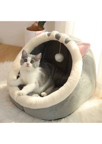Bir Stil 37X35X32CM Sıcak Kedi Evi Kedi Yatağı Sevimli Yavru Kedi Şezlong Yastık Çadır Köpek Yavrusu Için Pet Sepeti Yıkanabilir Mağara Yatağı Yuva Yastığı Tatlı (Yurt Dışından)