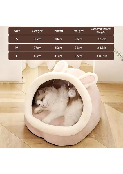 Bir Stil 37X35X32CM Sıcak Kedi Evi Kedi Yatağı Sevimli Yavru Kedi Şezlong Yastık Çadır Köpek Yavrusu Için Pet Sepeti Yıkanabilir Mağara Yatağı Yuva Yastığı Tatlı (Yurt Dışından) modelleri