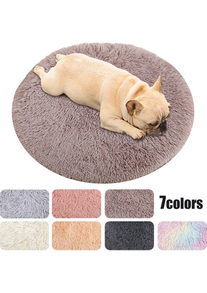 Krem Tarzı M 50CM Yuvarlak Peluş Köpek Yatağı Ev Köpek Mat Kış Sıcak Uyku Kediler Yuva Yumuşak Uzun Peluş Köpek Sepeti Pet Yastık Taşınabilir Evcil Hayvan Malzemeleri (Yurt Dışından) fiyatları