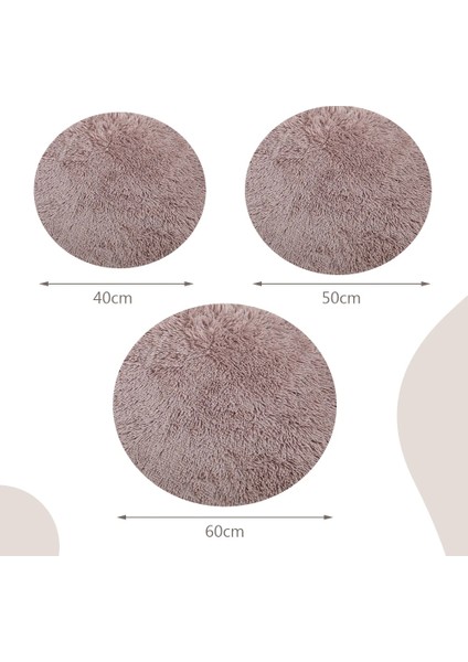 Krem Tarzı M 50CM Yuvarlak Peluş Köpek Yatağı Ev Köpek Mat Kış Sıcak Uyku Kediler Yuva Yumuşak Uzun Peluş Köpek Sepeti Pet Yastık Taşınabilir Evcil Hayvan Malzemeleri (Yurt Dışından) fırsatları