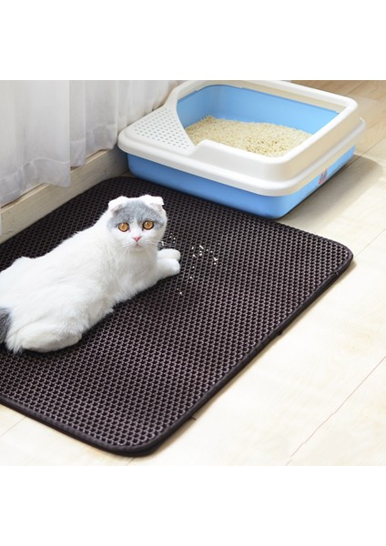 Sarı Stil 45X60CM Pet Kedi Kumu Mat Eva Çift Katmanlı Kedi Kumu Trapper Paspaslar, Su Geçirmez Alt Katmanlı Kaymaz Evcil Hayvan Kumu Kara Kedi Yatak Matı (Yurt Dışından) modelleri