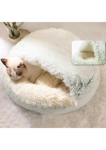 Shanhua Shop Açık Sarı Stil 40X40CM 3 cm Uzun Peluş Yuvarlak Kedi Yatak Kedi Sıcak Ev Yumuşak Peluş Küçük Köpekler Için Pet Köpek Yatağı Kedi Yuva Köpek Yastık Pet Yatak Uyku Kanepe (Yurt Dışından)