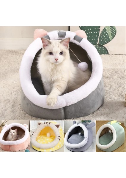 No.6 Tarzı L Beden Tatlı Kedi Yatak Sıcak Pet Sepet Rahat Yavru Kedi Şezlong Yastık Kedi Evi Çadır Yıkanabilir Mağara Kediler Yatakları Için Çok Yumuşak Küçük Köpek Mat Çanta (Yurt Dışından) modelleri