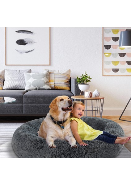 Siyah Stil 60CM Köpek Yatağı Kedi Yatakları Kanepe Küçük Orta Ekstra Büyük Köpekler Pet Köpek Kulübesi Yuvarlak Yastık Mat Köpekler Için Kediler Yavru Pet Malzemeleri Aksesuarları (Yurt Dışından) modelleri