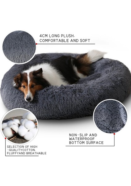Koyu Gri Tarzı 70CM Köpek Yatağı Kedi Yatakları Kanepe Küçük Orta Ekstra Büyük Köpekler Pet Köpek Kulübesi Yuvarlak Yastık Mat Köpekler Için Kediler Yavru Pet Malzemeleri Aksesuarları (Yurt Dışından) indirimleri