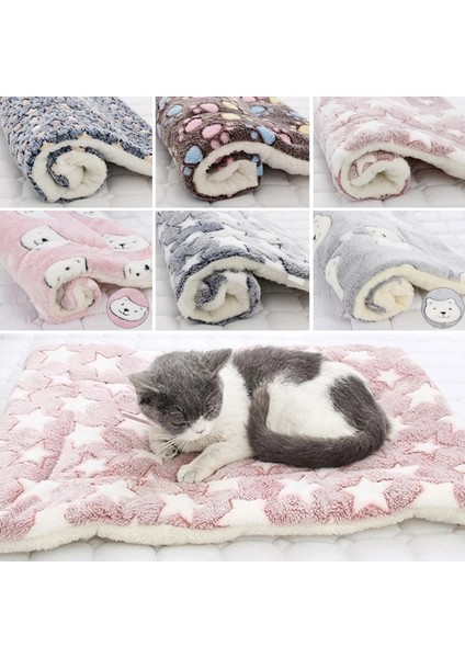 Lacivert Tarzı 49X32CM Pet Uyku Mat Kedi Yatak Köpek Yatağı Kalınlaşmış Pet Yumuşak Yün Mat Battaniye Mmattress Ev Taşınabilir Yıkanabilir Sıcak Halı (Yurt Dışından) fiyatları