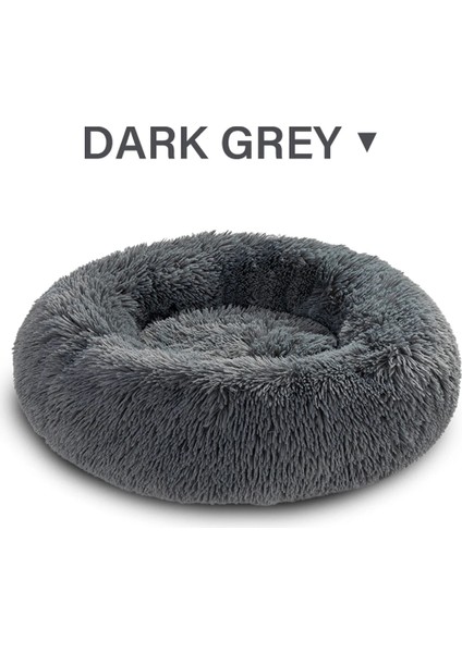 Gw-Koyu Gri Stili XS-40CM Vıp Yuvarlak Zip Pet Köpek Yatağı Büyük Küçük Köpek Kedi Evi Uzun Peluş Mat Kanepe Süper Yumuşak Pet Yatak Kulübesi Köpek Sakinleştirici Yatak (Yurt Dışından)