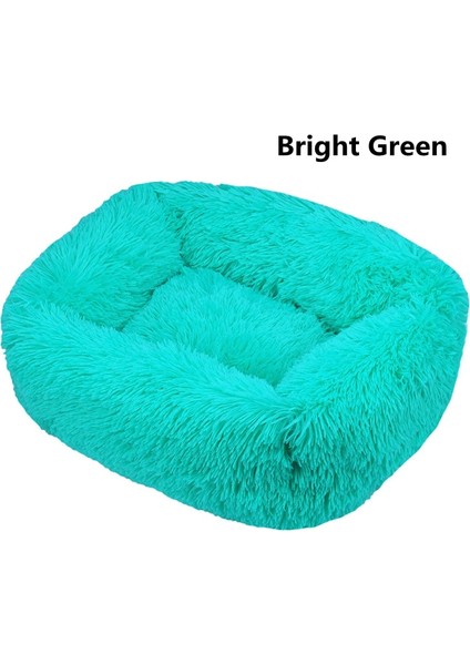 Parlak Yeşil Stil Xs 45X35X20CM Kare Köpek Yatağı Uzun Peluş Düz Renk Pet Yatakları Küçük Orta Büyük Evcil Hayvanlar Için Kedi Mat Süper Yumuşak Kış Sıcak Uyku Paspasları (Yurt Dışından)