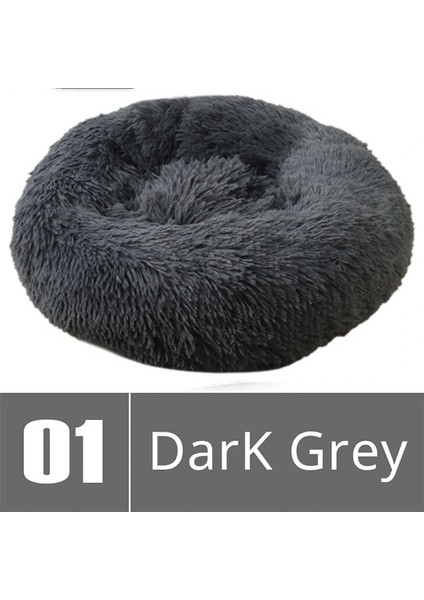 Drak Gri Tarzı Xs Çapı 40CM Kedi Yatak Ev Yuvarlak Uzun Peluş Süper Yumuşak Pet Köpek Yatağı Kış Sıcak Uyku Tulumu Yavru Büyük Köpekler Için Yuva Ürünleri Kedi Mat (Yurt Dışından)