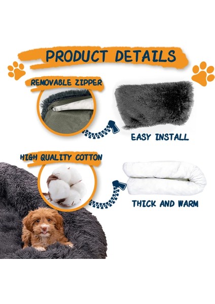 Gsfcll-Yj-Açık Gri Stili S Beden Yıkanabilir Pet Kanepe Köpek Yatağı Sakinleştirici Yatak Uzun Peluş Kış Sıcak Kulübesi Pet Kedi Kanepe Yastık Battaniye Kanepe Örtüsü Mobilya Koruyucu (Yurt Dışından) modelleri