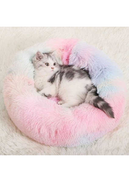 Yuva-Pembe Tarzı 50CM Kedi Süper Yumuşak Uzun Peluş Sıcak Mat Sevimli Hafif Kulübesi Pet Uyku Sepeti Yatak Yuvarlak Kabarık Rahat Dokunmatik Evcil Hayvan Ürünleri (Yurt Dışından) fiyatları