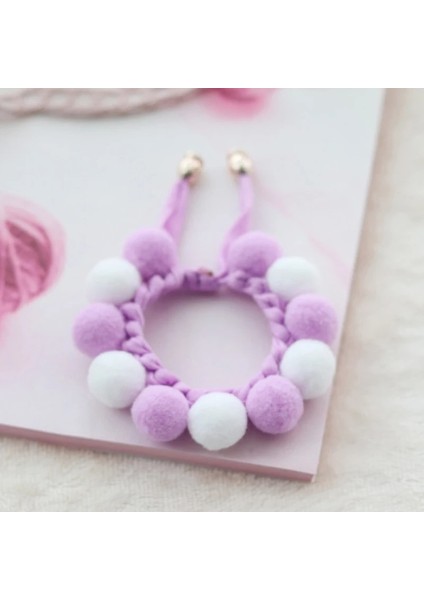 Beyaz Mor Tarzı S BOYUN20-25CM Sevimli Peluş Top Pet Köpek Kediler Yaka Ayarlanabilir Köpek Chihuahua Yorkie Boyun Askısı Kitty Eşarp Evcil Aksesuarları Yavru Kolye (Yurt Dışından)
