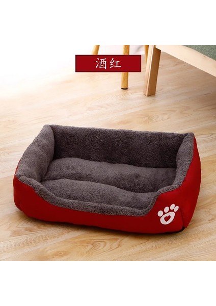 Şarap Kırmızısı Tarzı 58X45 cm Pet Büyük Köpek Yatağı Sıcak Ev Şeker Renkli Kare Yuva Küçük Orta Büyük Köpekler Için Pet Kulübesi Kedi Yavrusu Artı Boyutu Köpek Sepetleri (Yurt Dışından)